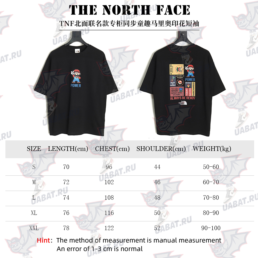 The North Face co-branded short-sleeved shirt with Mario print TSK2