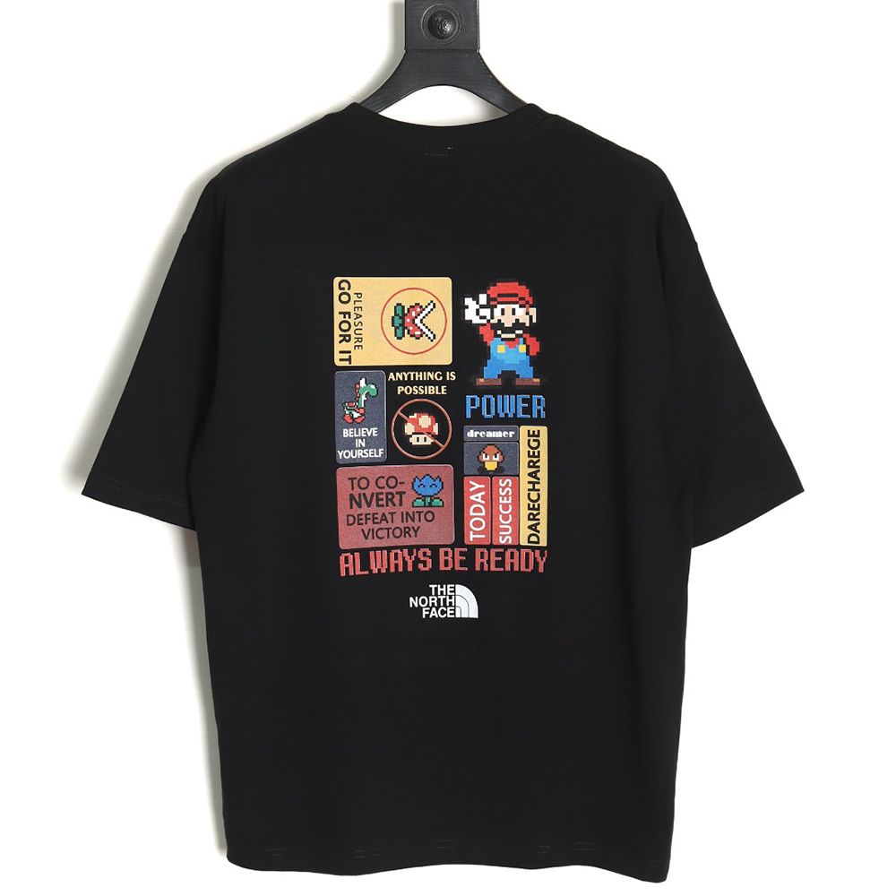 The North Face co-branded short-sleeved shirt with Mario print TSK2