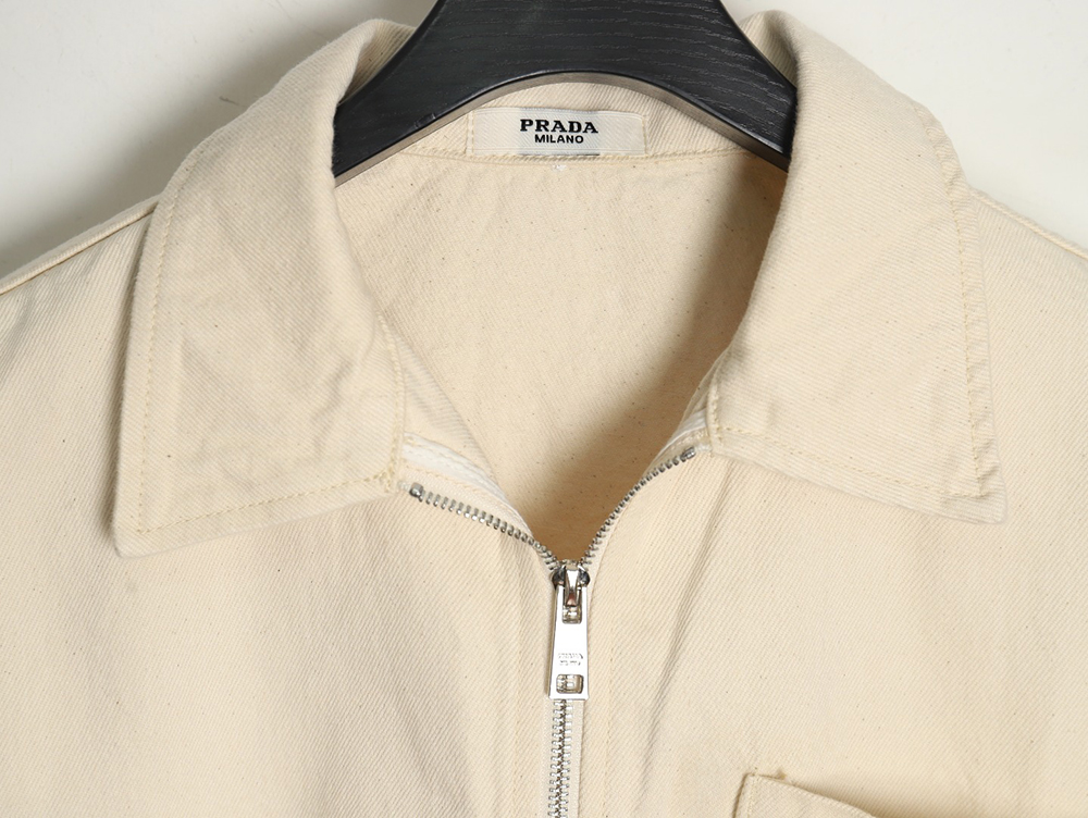 Prada triangle logo pocket zip-up jacket