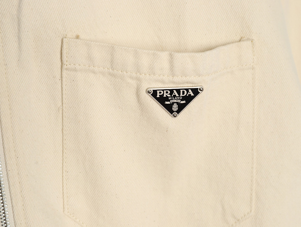 Prada triangle logo pocket zip-up jacket