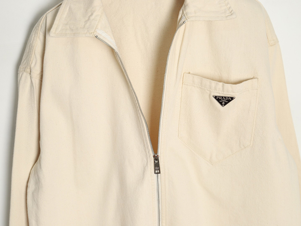 Prada triangle logo pocket zip-up jacket