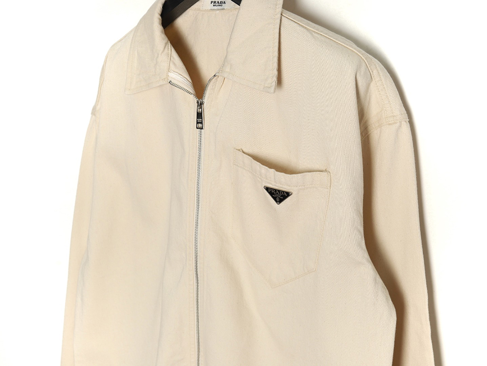 Prada triangle logo pocket zip-up jacket