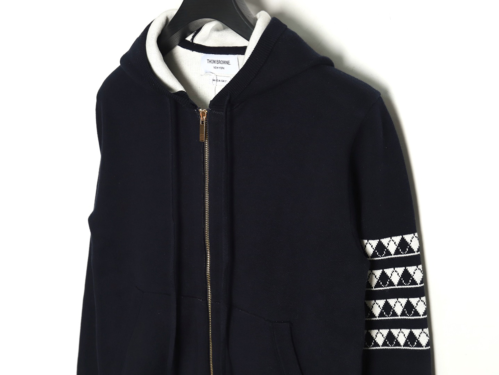 Thom Browne Diamond Dachshund Hooded Knitted Jacket TSK1