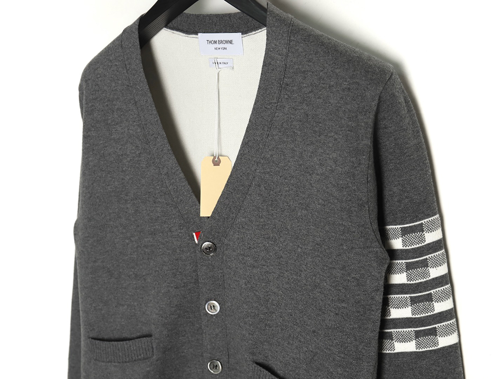 Thom Browne Plaid Dachshund Cardigan Sweater