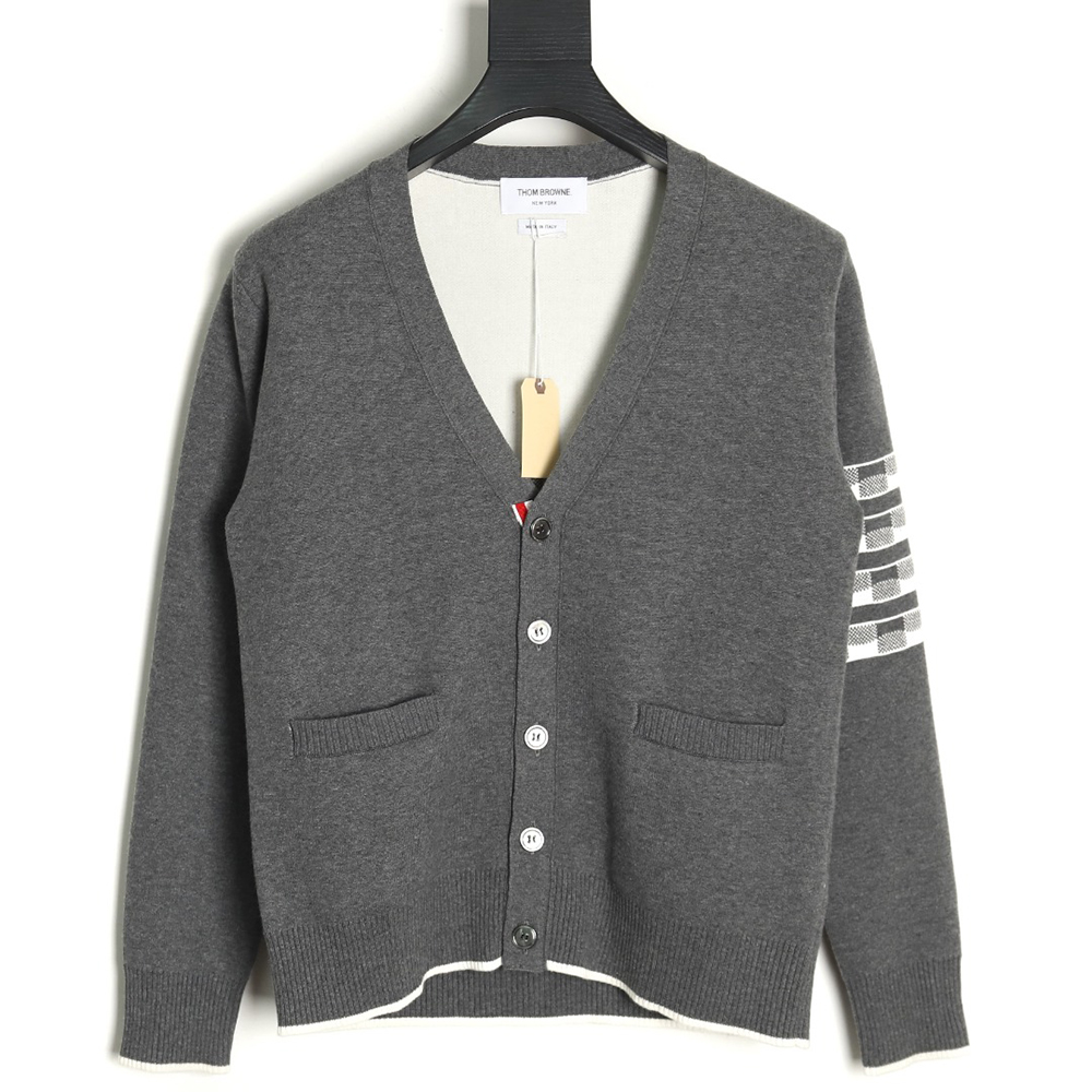 Thom Browne Plaid Dachshund Cardigan Sweater