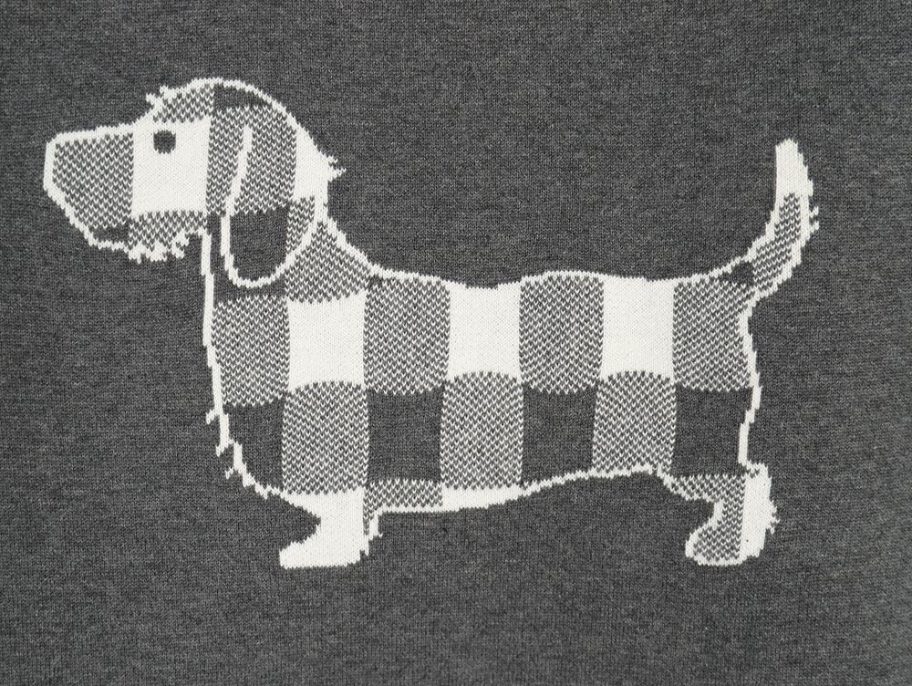 Thom Browne Plaid Dachshund Cardigan Sweater