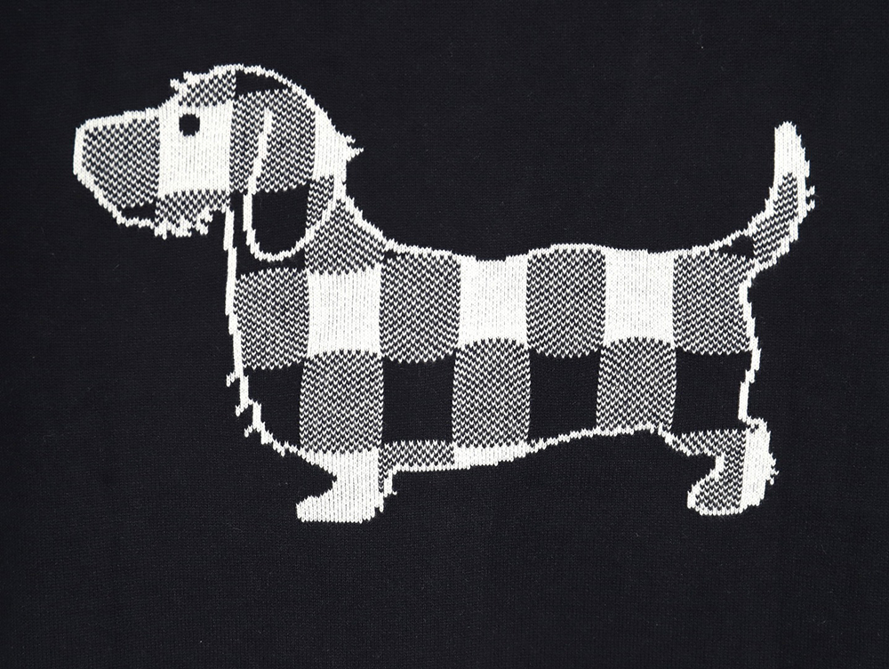 Thom Browne Plaid Dachshund Cardigan Sweater TSK1