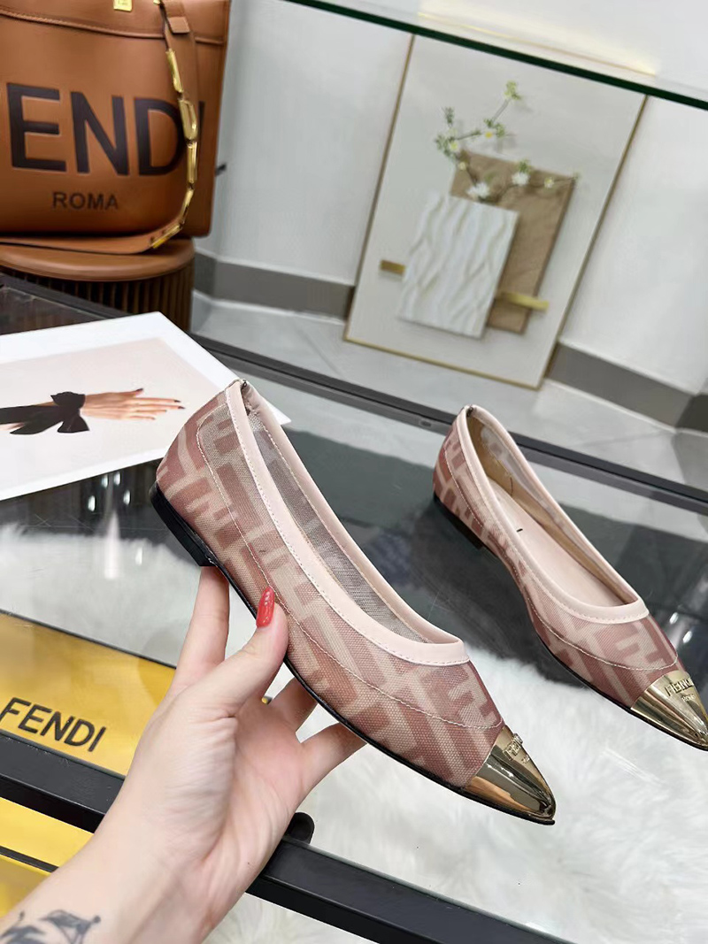 Fendi Mesh FF Skimmer Flats Pink