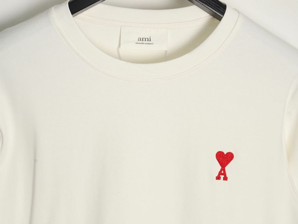 Ami small heart logo embroidered long sleeve T-shirt