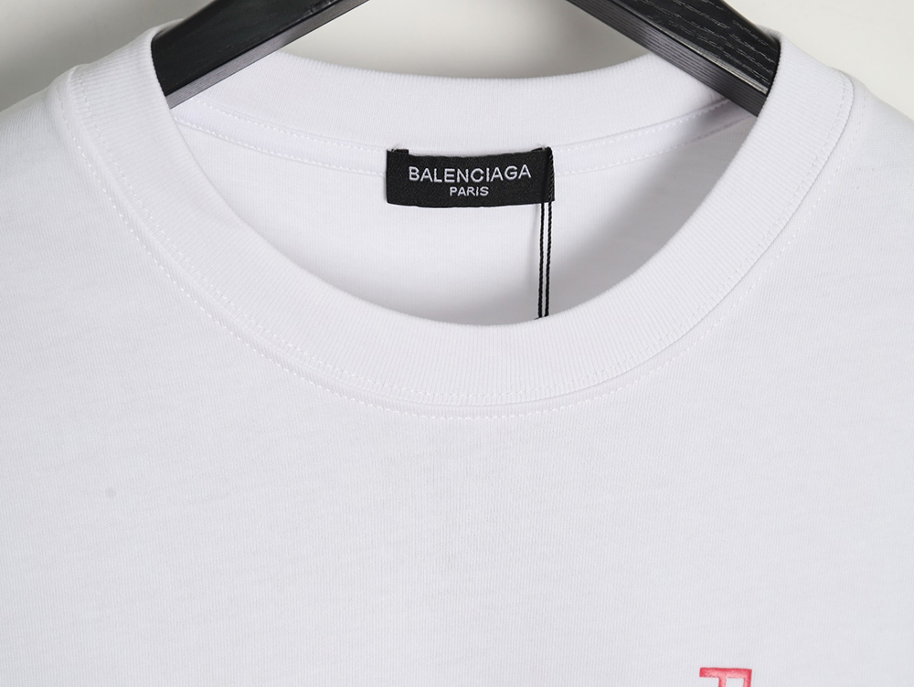 Balenciaga pink letter print short sleeves