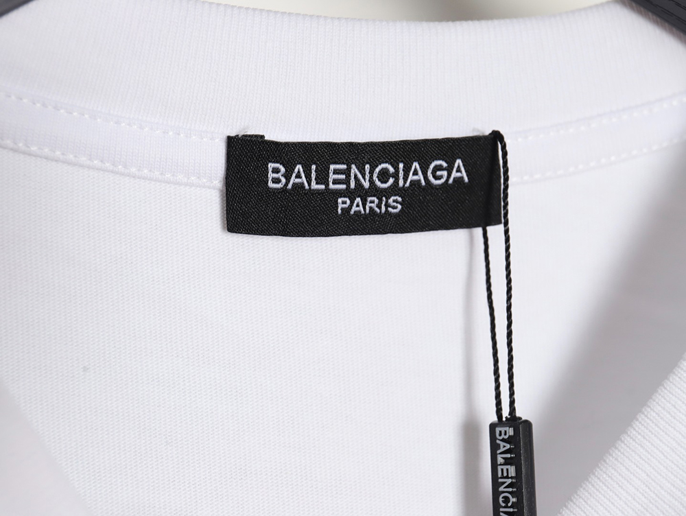 Balenciaga pink letter print short sleeves