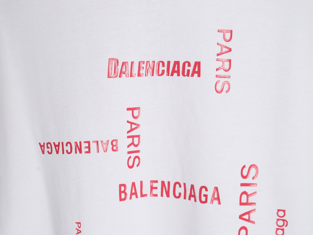 Balenciaga pink letter print short sleeves