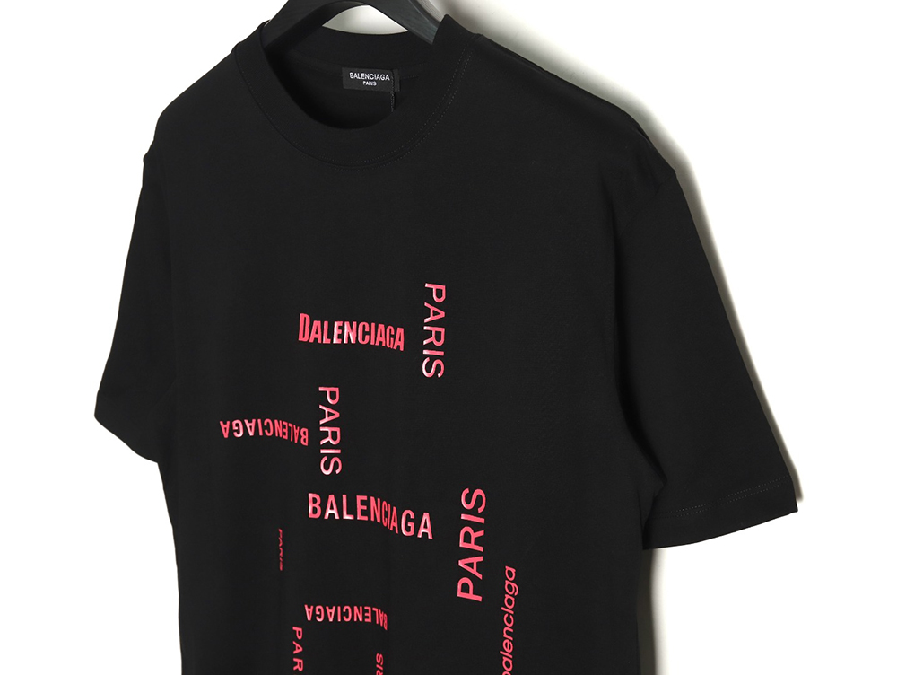 Balenciaga pink letter print short sleeves TSK1