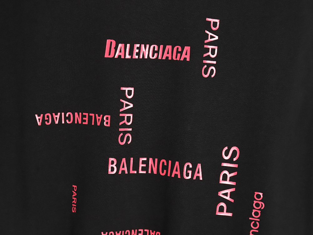 Balenciaga pink letter print short sleeves TSK1