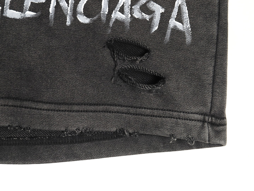 Balenciaga Hand-Painted Destroyed Shorts