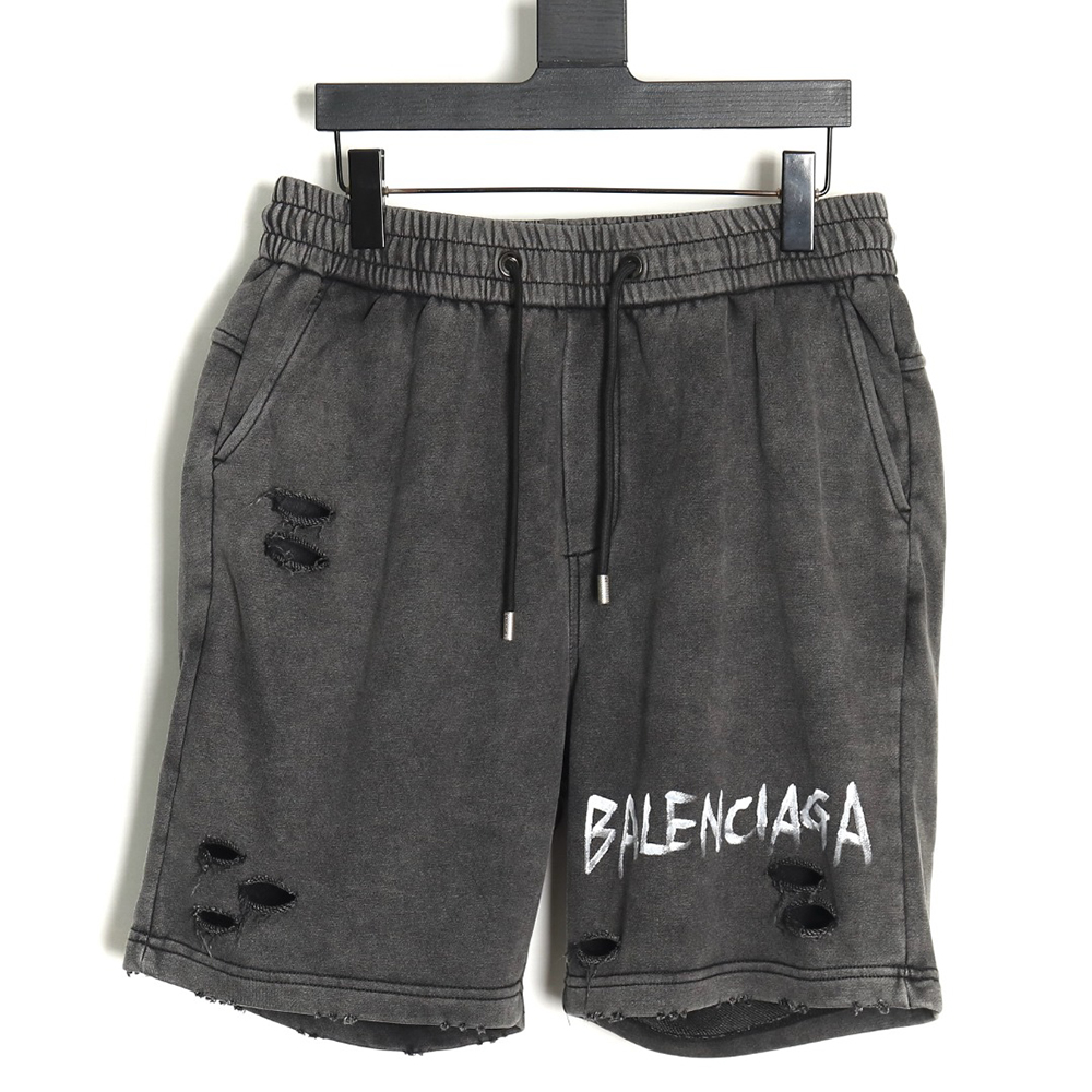 Balenciaga Hand-Painted Destroyed Shorts