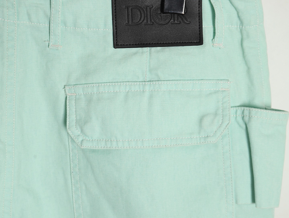 Dior & Stone Island collaboration pocket leather label denim shorts