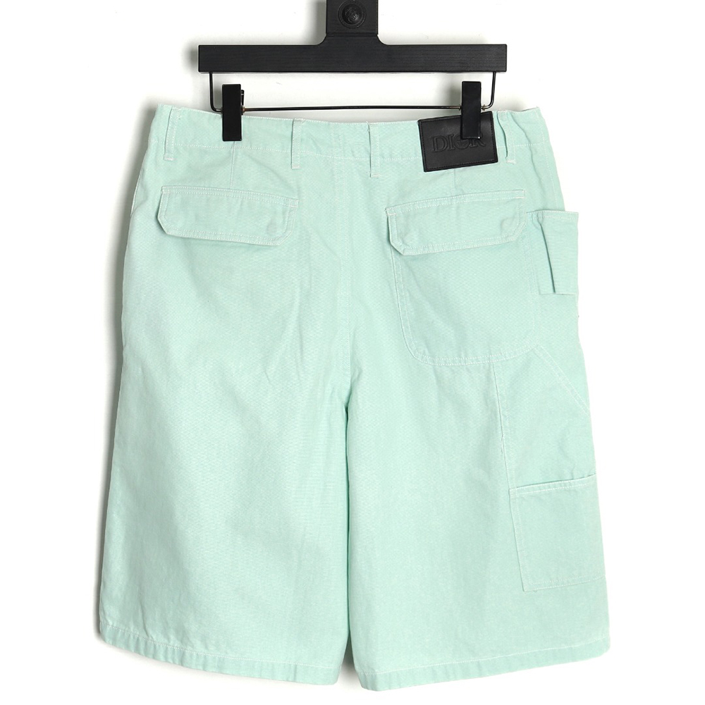 Dior & Stone Island collaboration pocket leather label denim shorts