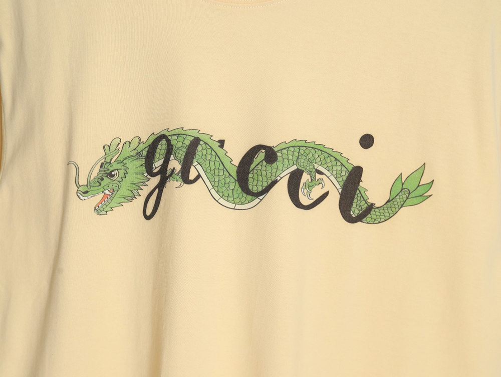 Gucci dragon print short sleeve