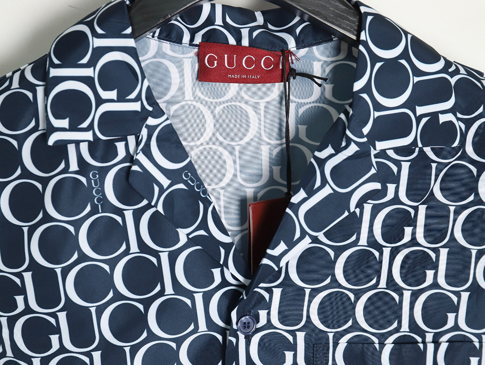 Gucci all over letter print short sleeve shirt