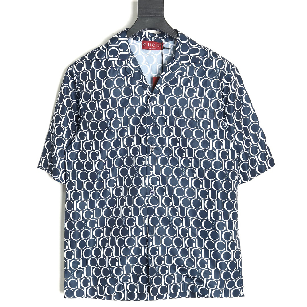 Gucci all over letter print short sleeve shirt