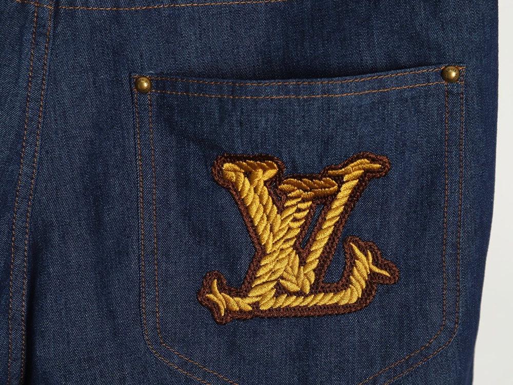 Louis Vuitton Rope embroidered denim shorts