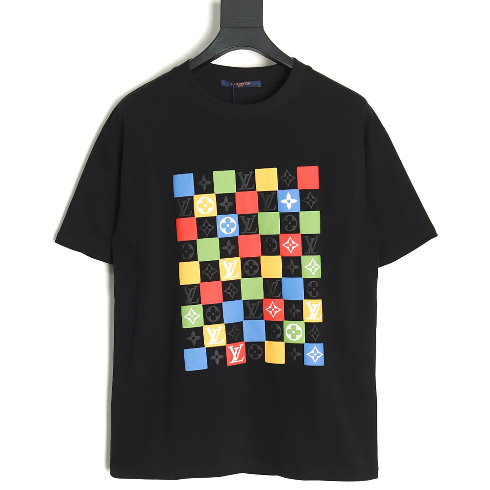 Louis Vuitton Checkerboard Color Short Sleeve T-Shirt TSK1