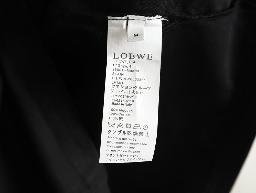 Loewe washed letter embroidered crew neck T-shirt