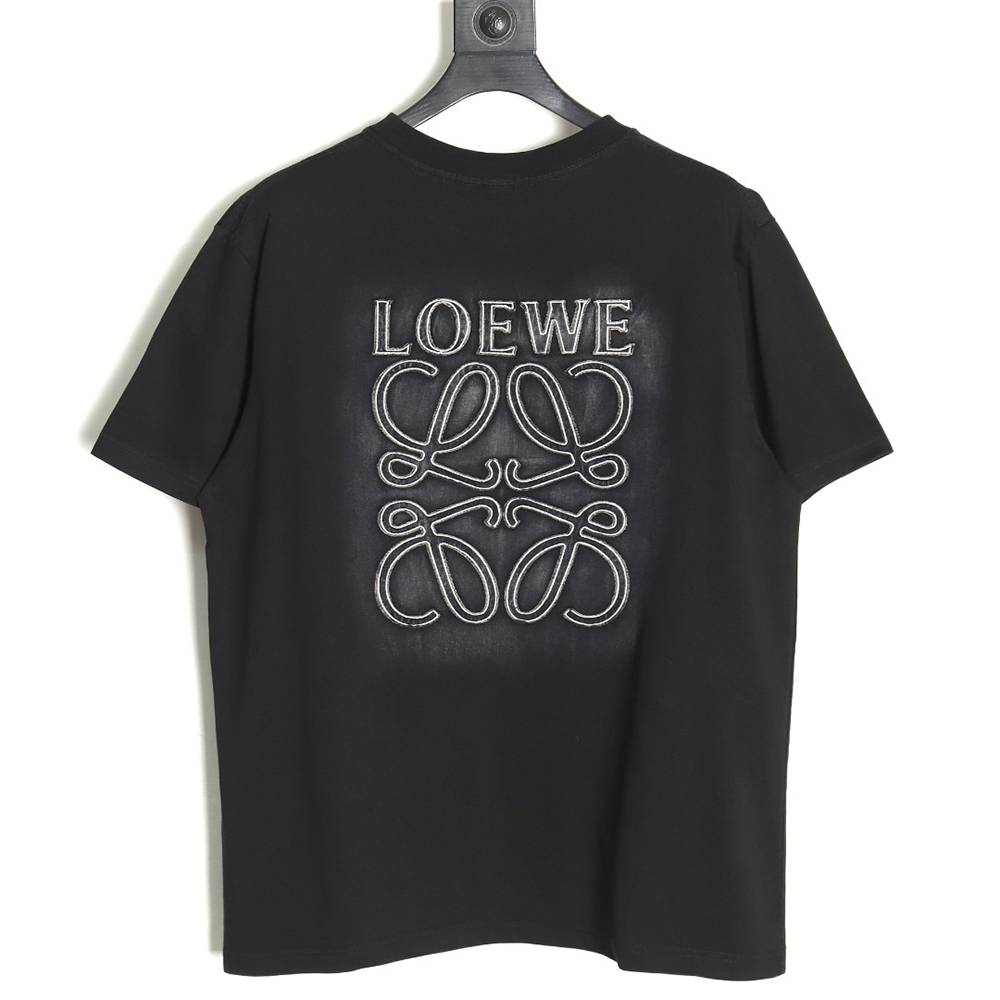 Loewe washed letter embroidered crew neck T-shirt