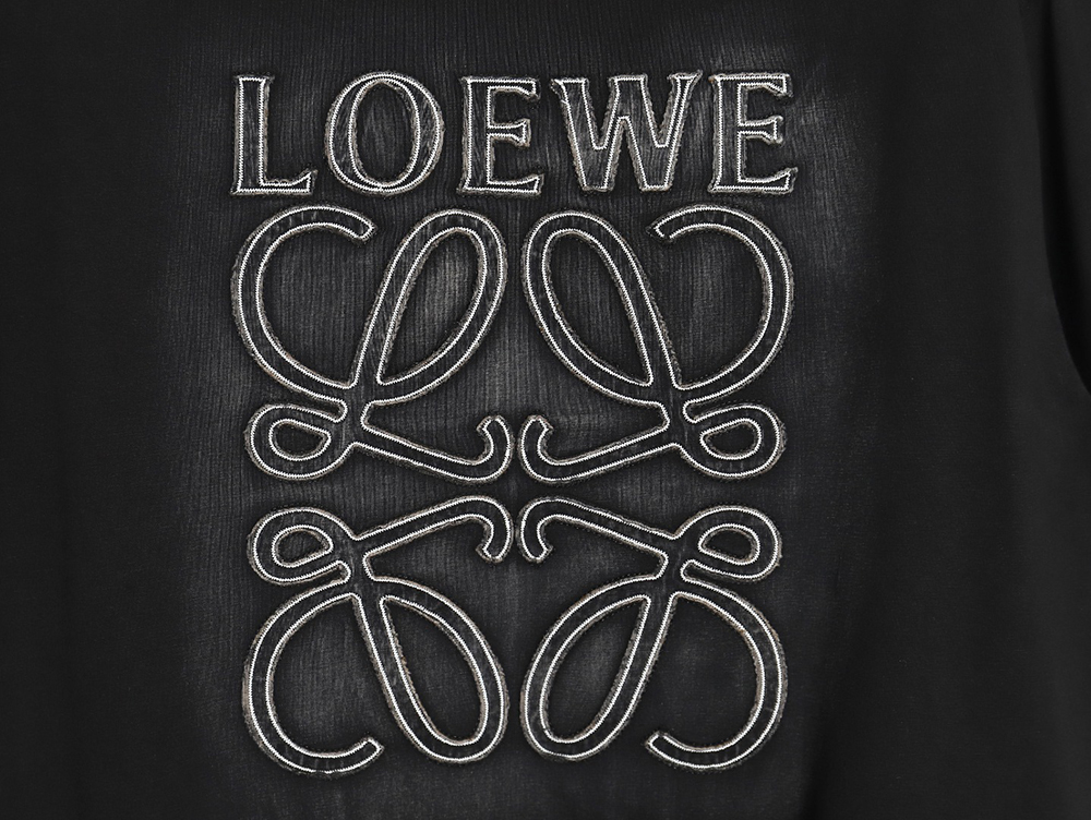 Loewe washed letter embroidered crew neck T-shirt