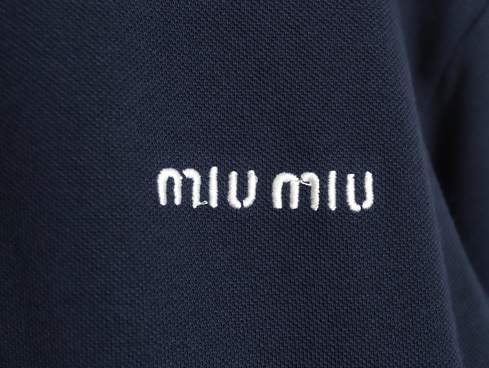 Miu Miu long-sleeved polo shirt with embroidered letters