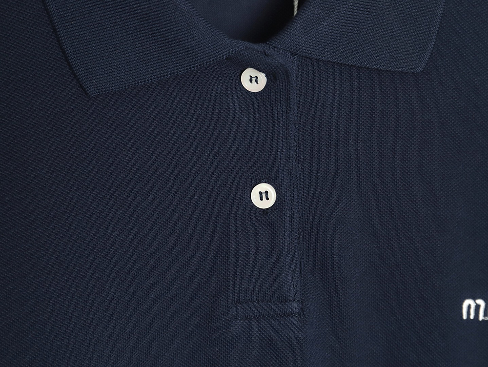 Miu Miu long-sleeved polo shirt with embroidered letters