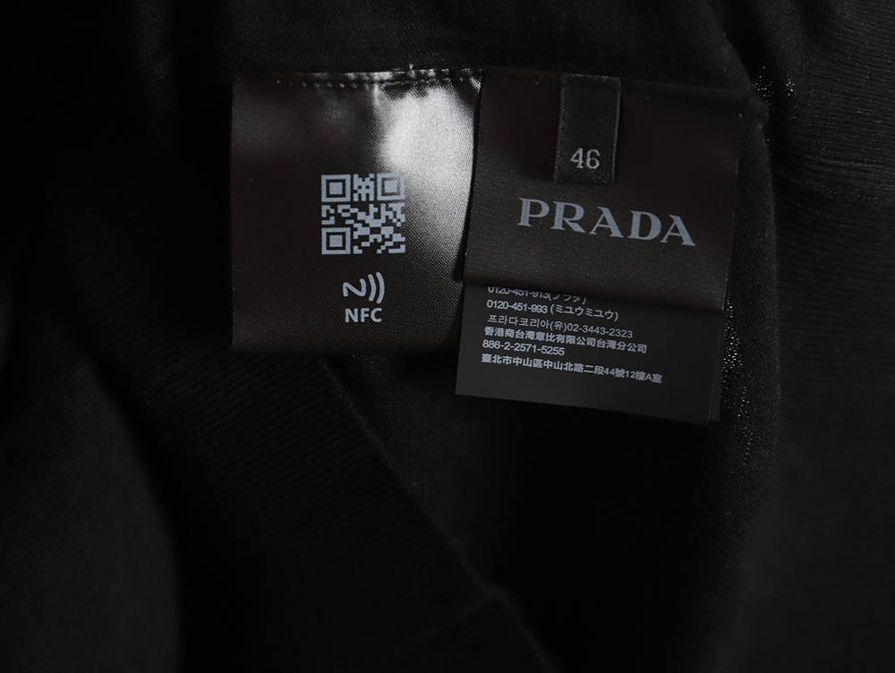 Prada Logo Embroidered Fine Wool Crew Neck Sweater