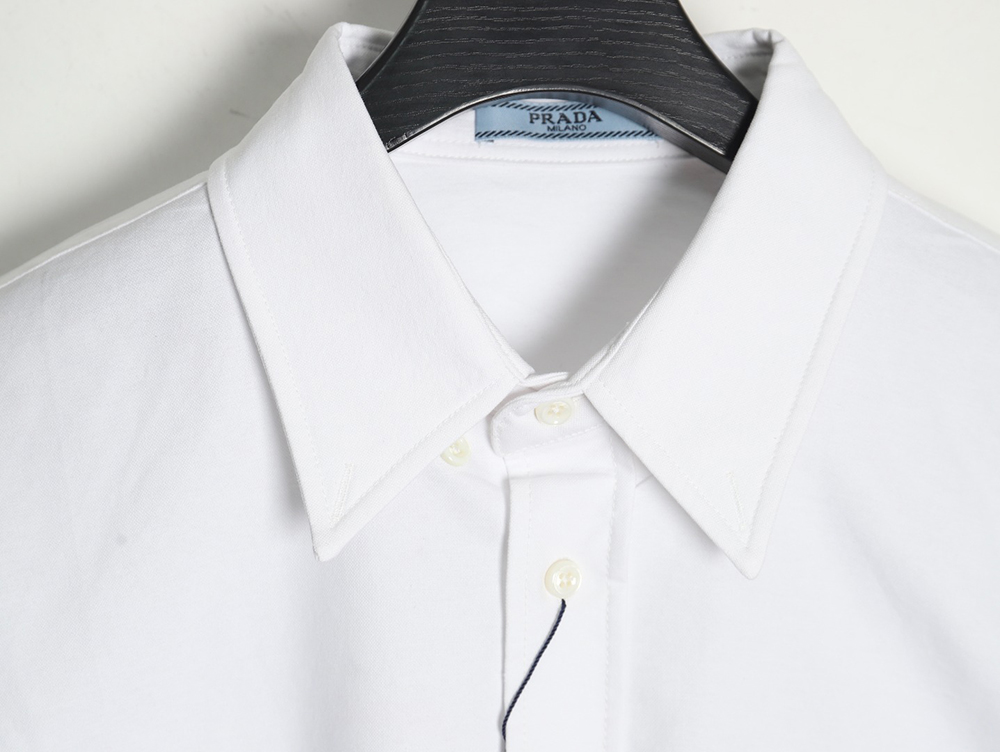 Prada circle embroidery long-sleeved shirt