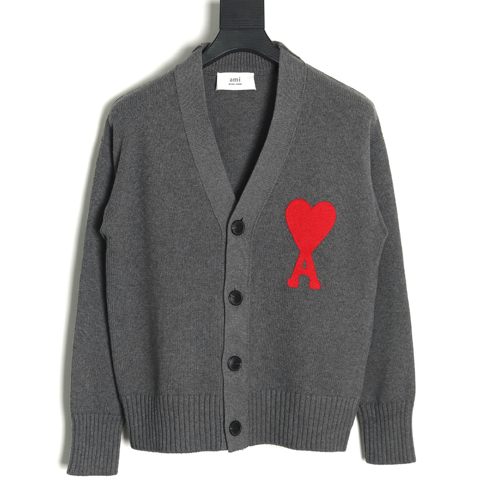 AMI PARIS Heart embroidered cardigan TSK1