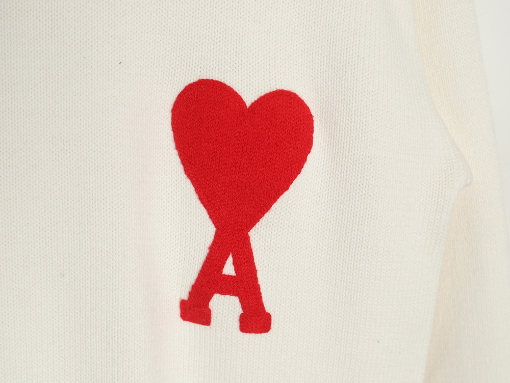 AMI PARIS Heart embroidered crew neck sweater