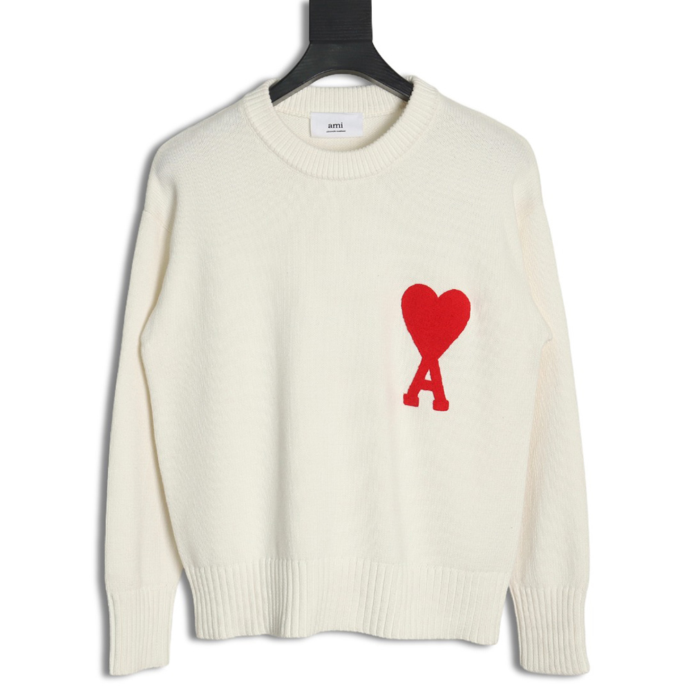 AMI PARIS Heart embroidered crew neck sweater