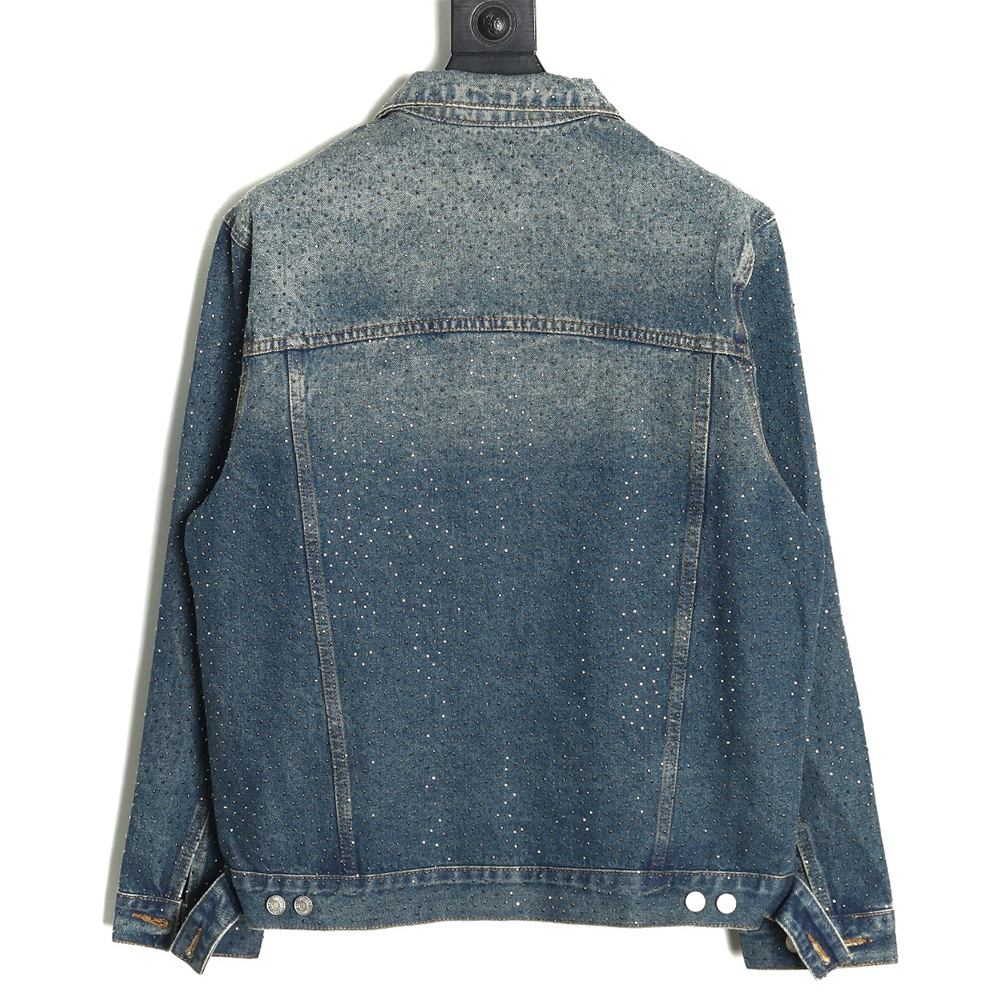 Balenciaga vintage distressed starry rhinestone washed denim