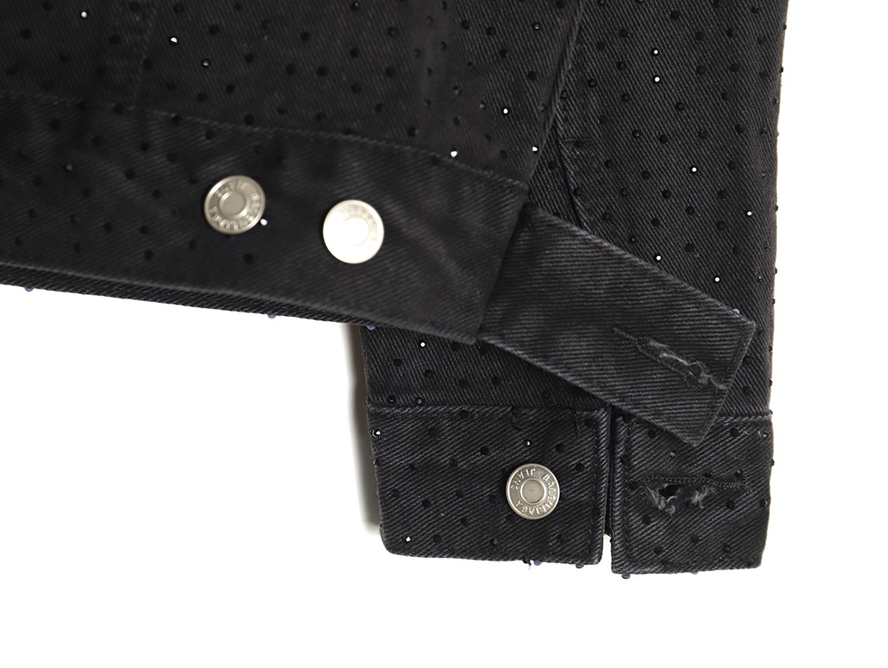 Balenciaga vintage distressed starry rhinestone washed denim TSK1