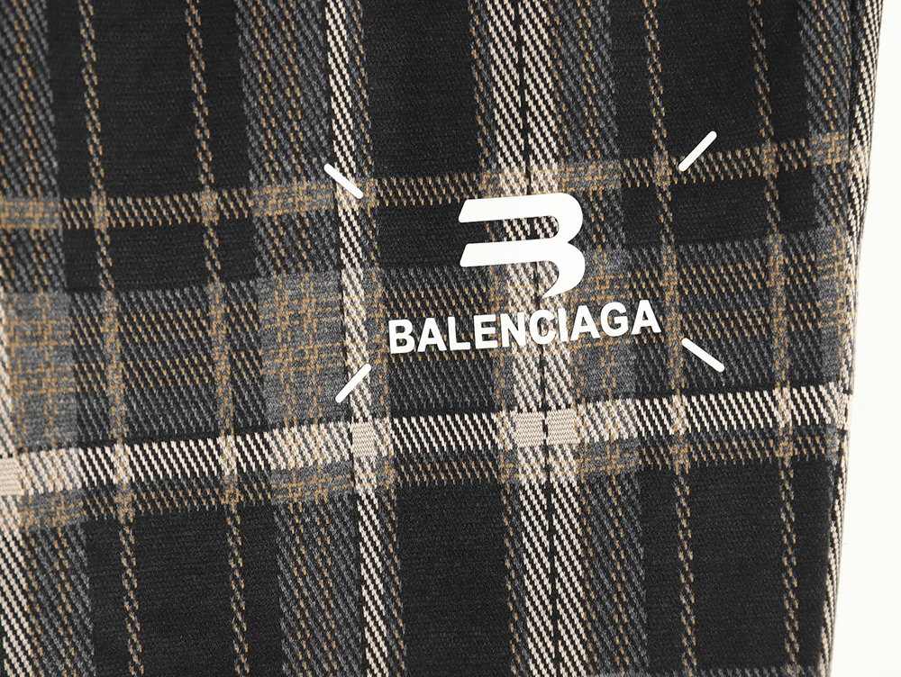 Balenciaga embroidered logo checked trousers