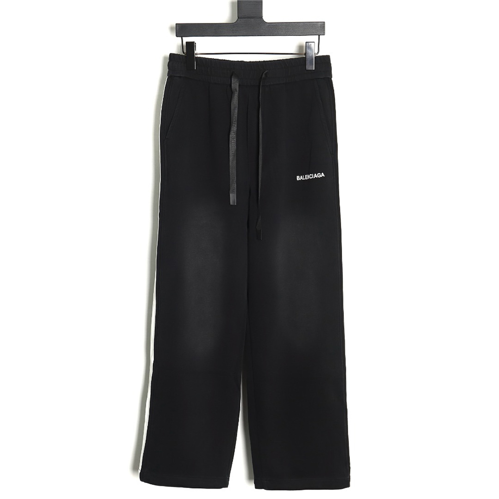 Balenciaga washed letter print web trousers