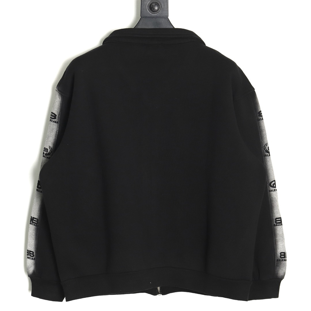 Balenciaga washed lock embroidered jacket