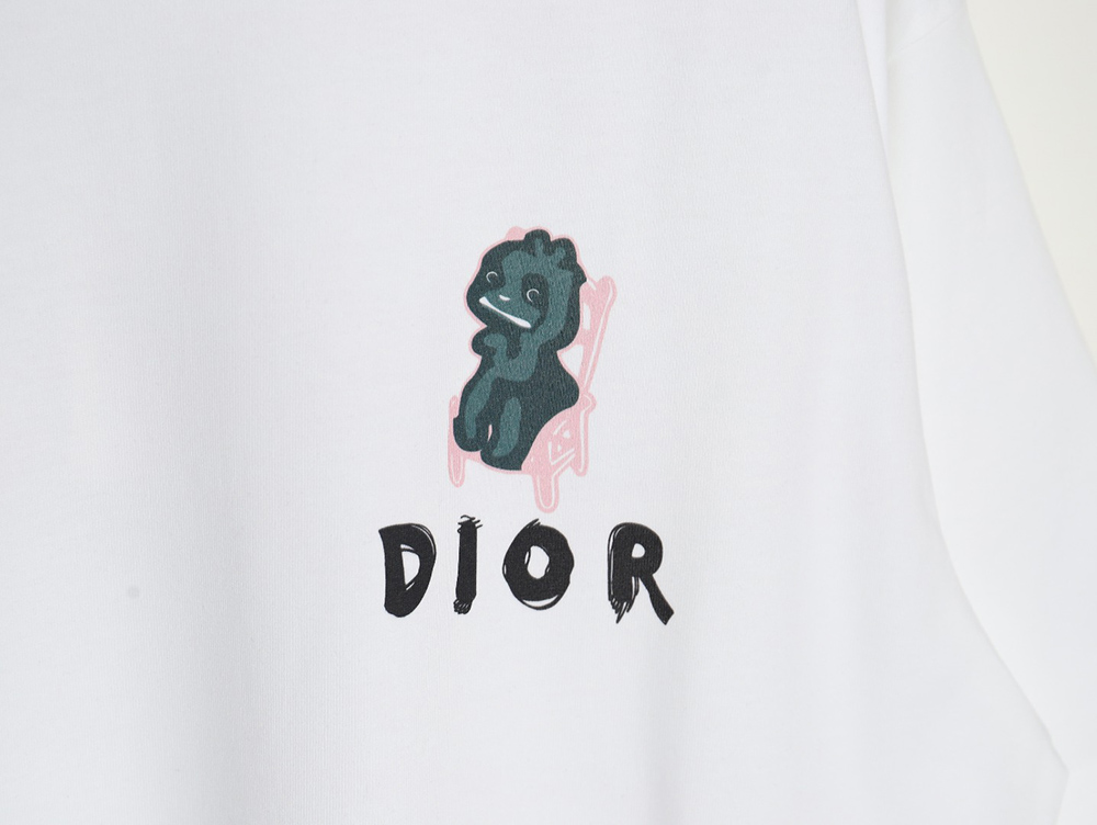 Dior Dragon Print Lettering Short Sleeve T-Shirt