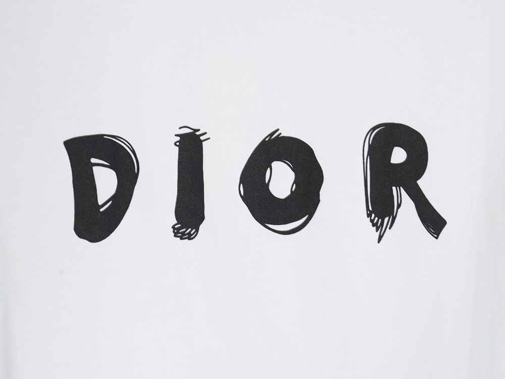 Dior Dragon Print Lettering Short Sleeve T-Shirt