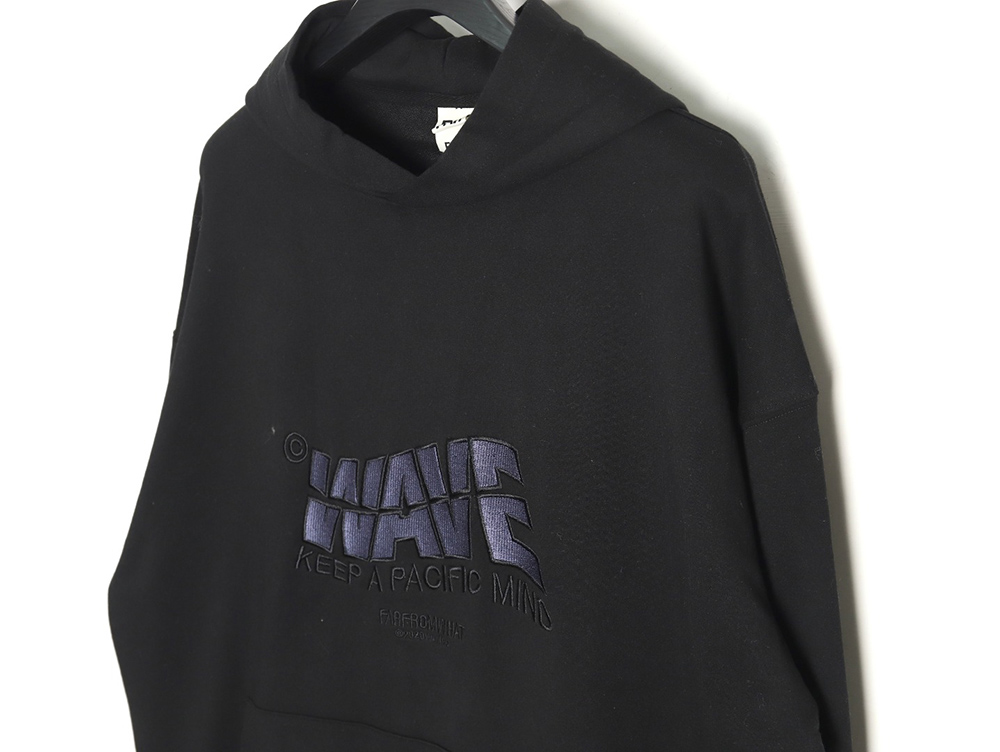 Far archive wave embroidered hoodie