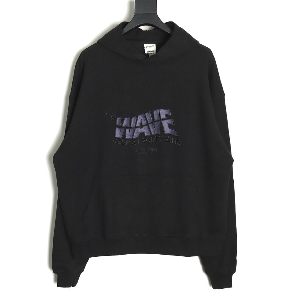 Far archive wave embroidered hoodie