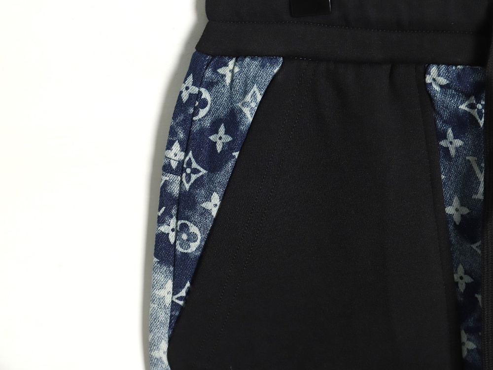 Louis Vuitton printed denim patchwork large pocket trousers