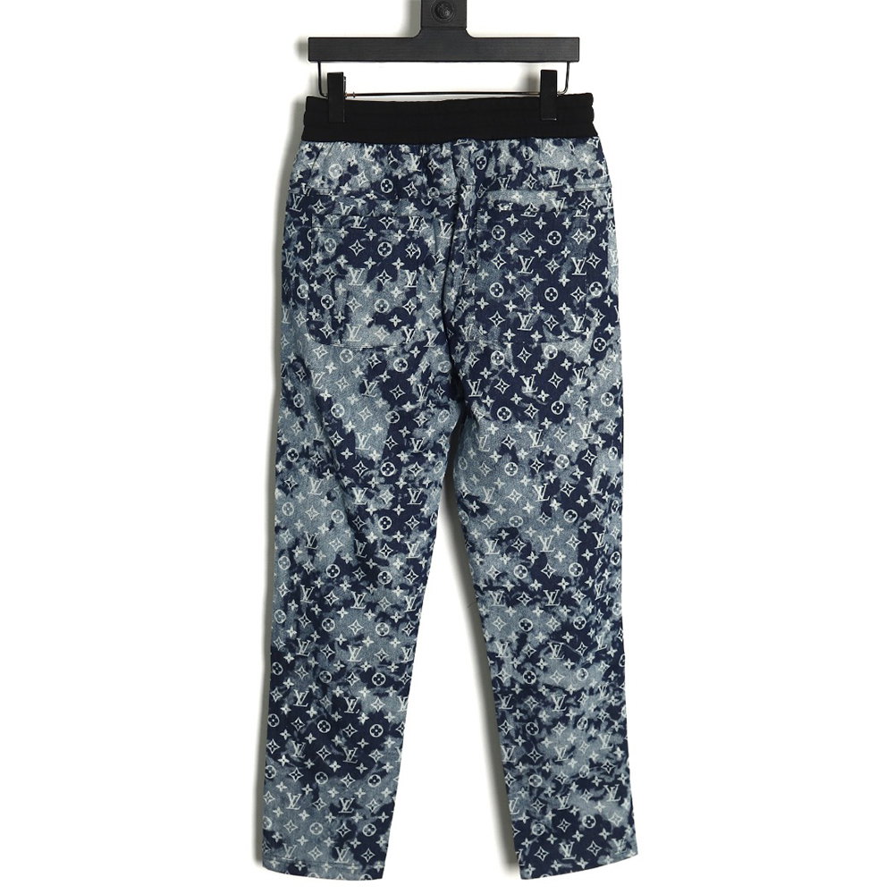 Louis Vuitton printed denim patchwork large pocket trousers