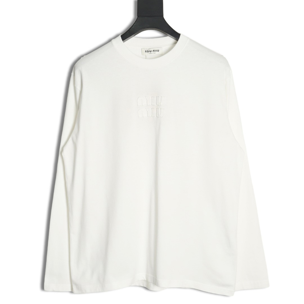 Miu Miu long-sleeved T-shirt with alphabet patchwork