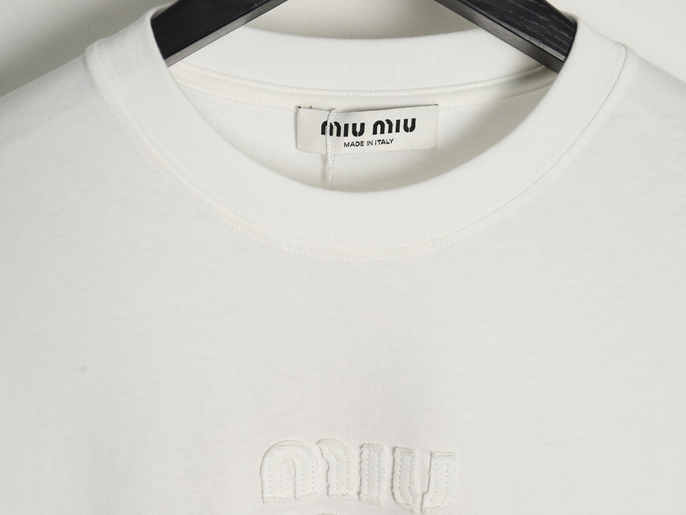 Miu Miu long-sleeved T-shirt with alphabet patchwork